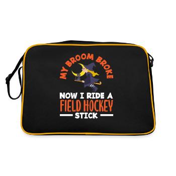 My broom is broken, now I'm driving one - Retro Bag - black/gold - Back
