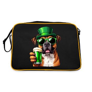 Boxer St. Patrick's Day Beer Outfit Dogs - Retro Bag - black/gold - Back