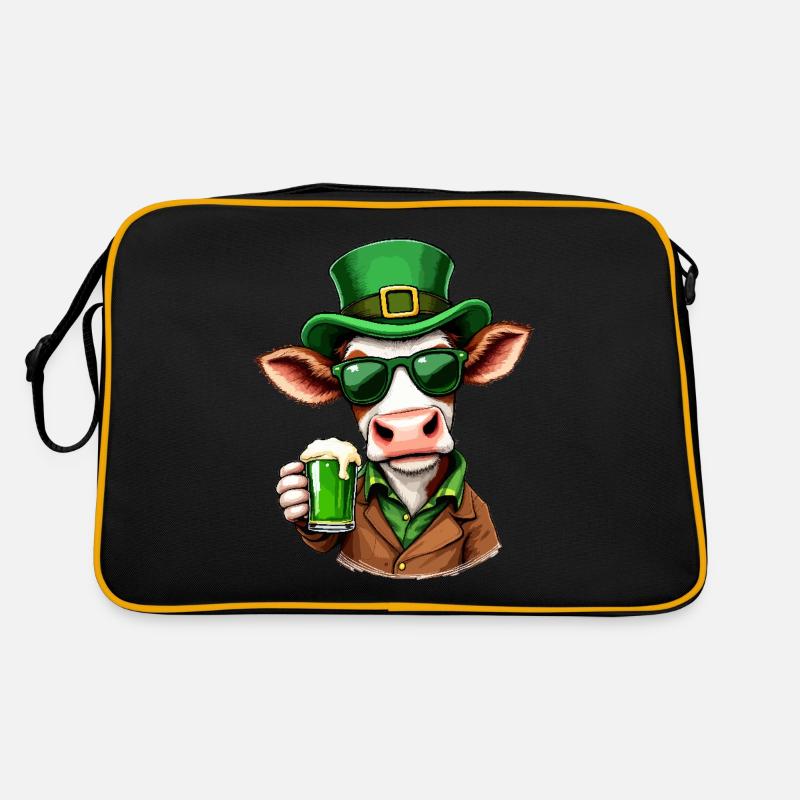 Vache Tenue de bière de la Saint-Patrick Vaches fermières Sac Retro
