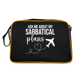 Fragen Sie Mich Nach Meinen Sabbatical-plänen - Retro Tasche - Schwarz/Gold - Hinten