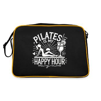 Pilates ist meine Happy Hour - Retro Tasche - Schwarz/Gold - Hinten
