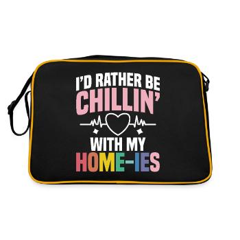 I prefer to relax with my loved ones. - Retro Bag - black/gold - Back