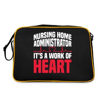 Nursing home administrator, it's a labor of the heart - Retro Bag - black/gold - Back