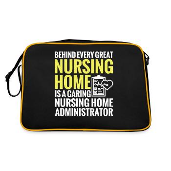 Behind every great nursing home is a - Retro Bag - black/gold - Back