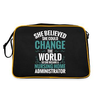 She believed that she could change the world, - Retro Bag - black/gold - Back