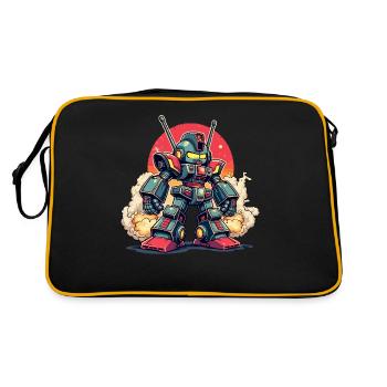 Robots, Digital Art - Retro Bag - black/gold - Back