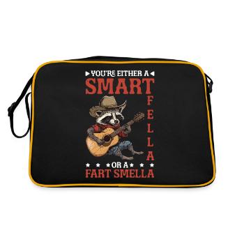 You're Either A Smart Fella Or A Fart Smella - Retro Tasche - Schwarz/Gold - Hinten