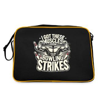 Diese Muskeln habe ich von Bowling-Strikes - Retro Tasche - Schwarz/Gold - Hinten