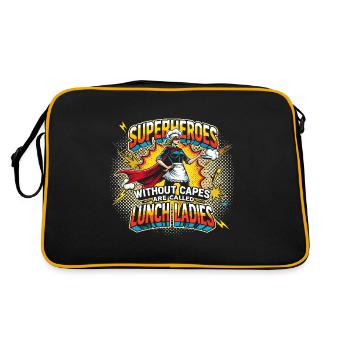 Superhelden ohne Umhänge werden Lunch Ladies - Retro Tasche - Schwarz/Gold - Hinten