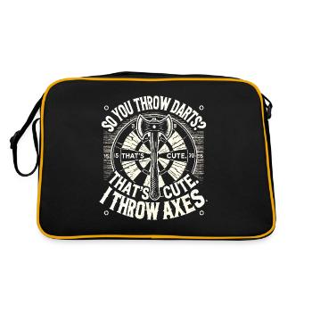 Du wirfst also Darts? Das ist niedlich - Retro Tasche - Schwarz/Gold - Hinten