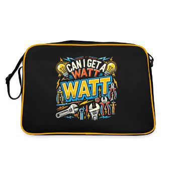 Kann ich ein Watt Watt bekommen? - Retro Tasche - Schwarz/Gold - Hinten