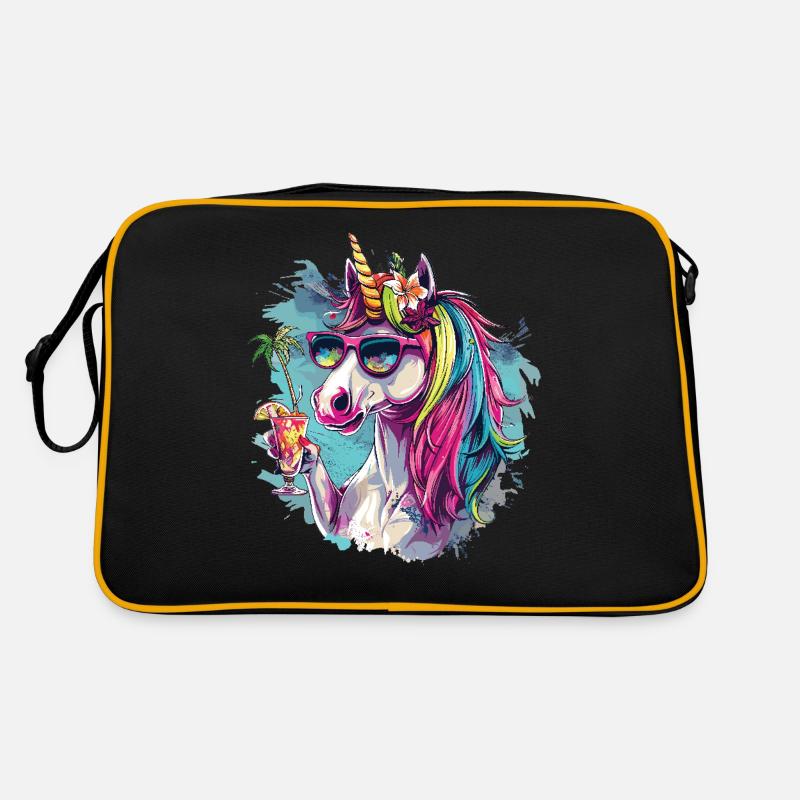 Buntes Erfrischendes Cocktail Einhorn Retro Tasche