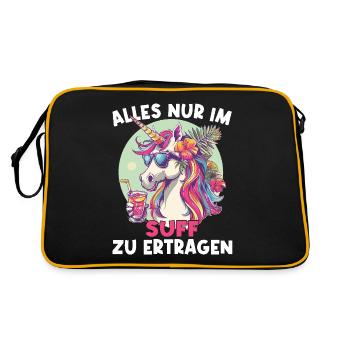 Licorne cocktail rafraîchissante colorée - Sac Retro - noir/or - Dos