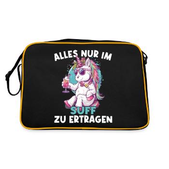 Licorne cocktail rafraîchissante colorée - Sac Retro - noir/or - Dos