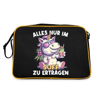 Licorne cocktail rafraîchissante colorée - Sac Retro - noir/or - Dos