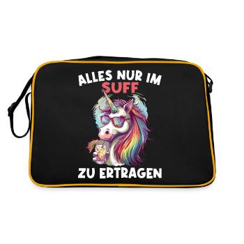 Colorful Refreshing Cocktail Unicorn - Retro Bag - black/gold - Back