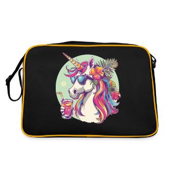 Colorful Refreshing Cocktail Unicorn - Retro Bag - black/gold - Back