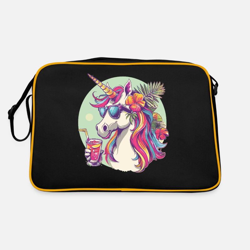 Buntes Erfrischendes Cocktail Einhorn Retro Tasche