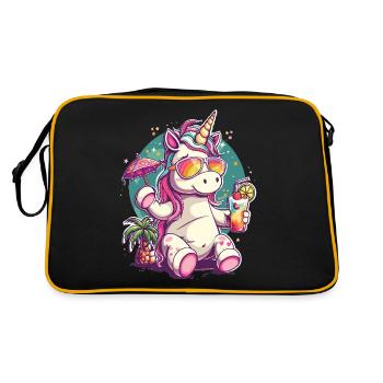 Colorful Refreshing Cocktail Unicorn - Retro Bag - black/gold - Back