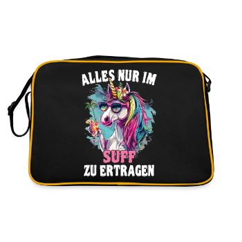 Licorne cocktail rafraîchissante colorée - Sac Retro - noir/or - Dos