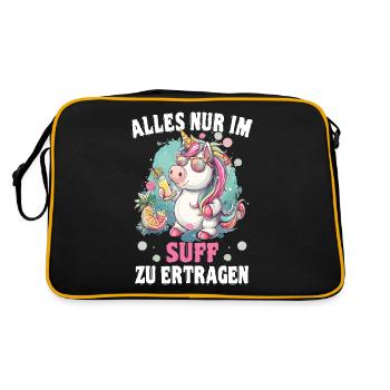 Licorne cocktail rafraîchissante colorée - Sac Retro - noir/or - Dos