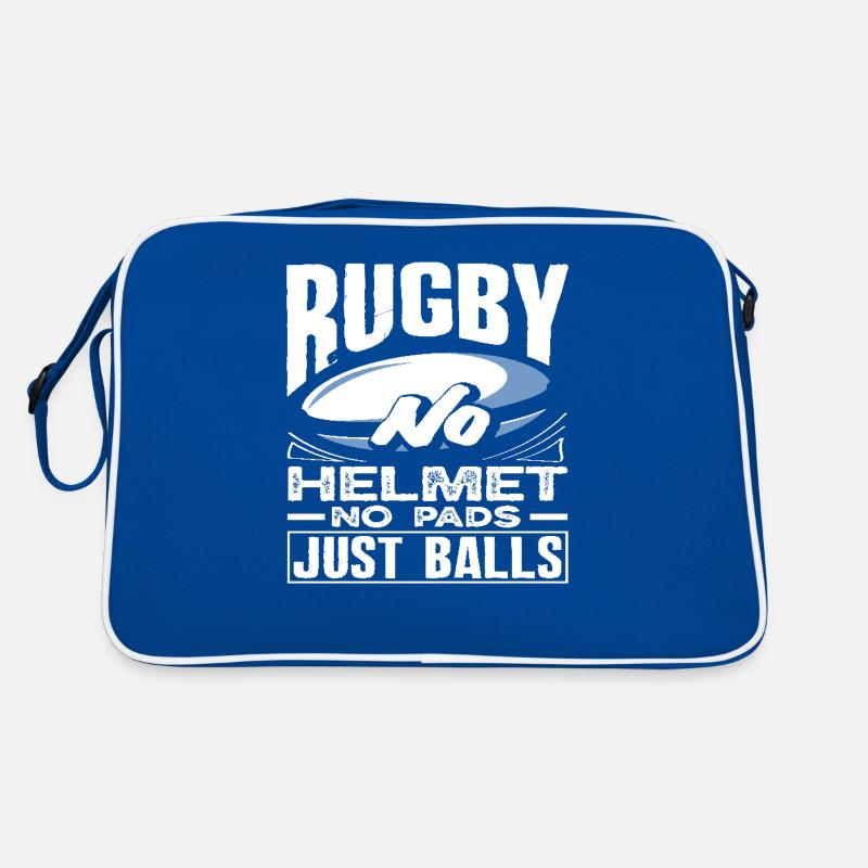 Rugby Spieler Kein Helm Nur Mut Retro Tasche