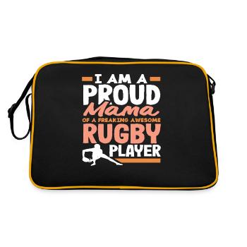 Fière maman d’un joueur de rugby fantastique - Sac Retro - noir/or - Dos