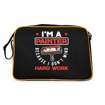Ich Bin Maler Weil Ich Harte Arbeit Nicht Scheue - Retro Tasche - Schwarz/Gold - Hinten