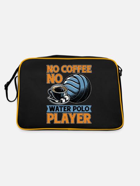 Water Polo No Coffee No Ball Sports Coffee Lover - Retro Tasche - Schwarz/Gold - Hinten
