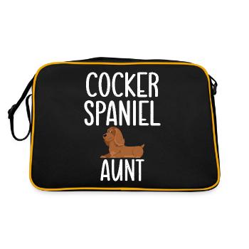 Cocker Spaniel Gifts - Retro Bag - black/gold - Back