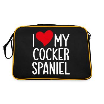 Cocker Spaniel Gifts - Retro Bag - black/gold - Back