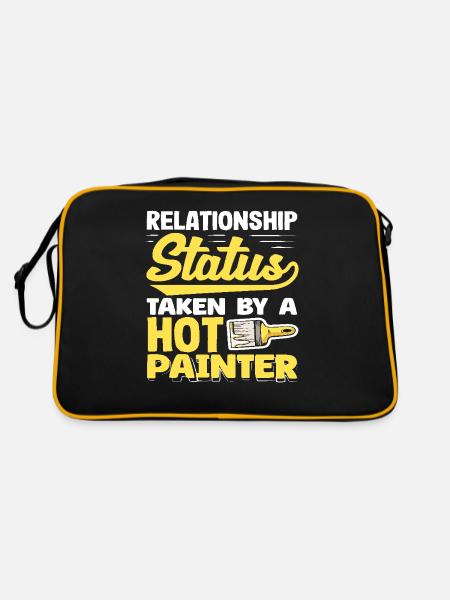 Relationship Status Assigned To Hot Painter - Retro Bag - black/gold - Back
