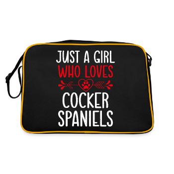 Cocker Spaniel Gifts - Retro Bag - black/gold - Back
