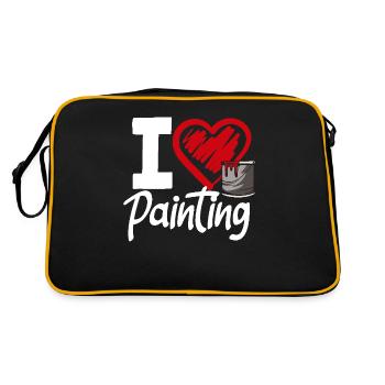 J’aime peinture artiste coeur peintre - Sac Retro - noir/or - Dos
