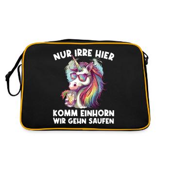Refreshing Cocktail Unicorn Saying - Retro Bag - black/gold - Back