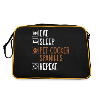 Cocker Spaniel Gifts - Retro Bag - black/gold - Back