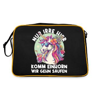 Refreshing Cocktail Unicorn Saying - Retro Bag - black/gold - Back