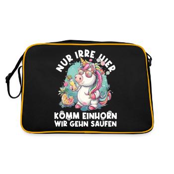 Refreshing Cocktail Unicorn Saying - Retro Bag - black/gold - Back