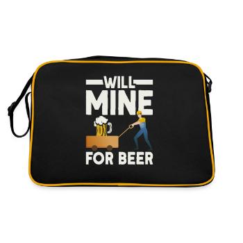 Will Mine Für Bier - Retro Tasche - Schwarz/Gold - Hinten