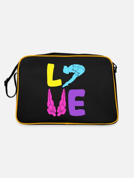 Water Sports Springboard Diver - Retro Bag - black/gold - Back