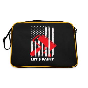 Lass Uns Malen Maler Freiheit - Retro Tasche - Schwarz/Gold - Hinten