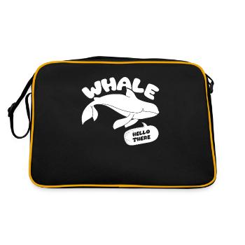 Whale Hello, Funny Whale - Retro Bag - black/gold - Back