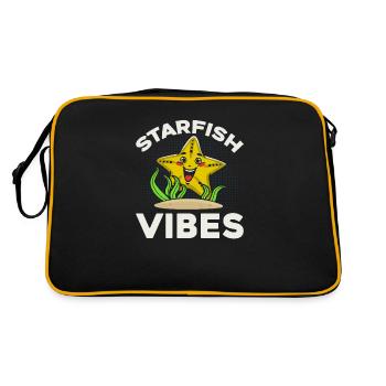 Starfish Vibes - Cheerful Starfish Graphic - Retro Bag - black/gold - Back