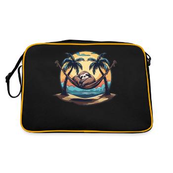 Sloth Hammock, Beach, Chill - Retro Bag - black/gold - Back