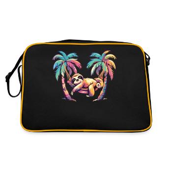 Sloth Hammock, Beach, Chill - Retro Bag - black/gold - Back