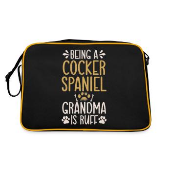 Cocker Spaniel Gifts - Retro Bag - black/gold - Back