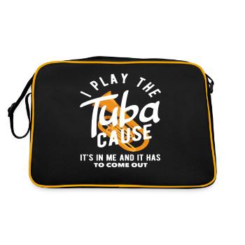 Tubiste : Je joue du tuba parce qu’il faut qu’il sorte - Sac Retro - noir/or - Dos