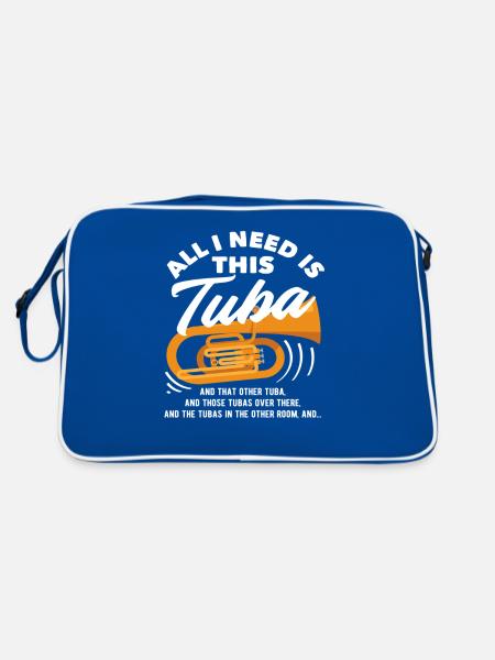 Tuba Player Tout ce dont j’ai besoin - Sac Retro - bleu/blanc - Dos