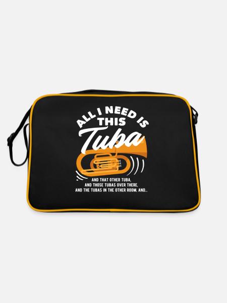 Tuba Player Everything I Need - Retro Bag - black/gold - Back