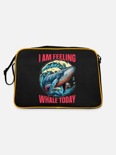 Whale Watching I Am Feeling Whale Marine Biologist - Retro Bag - black/gold - Back
